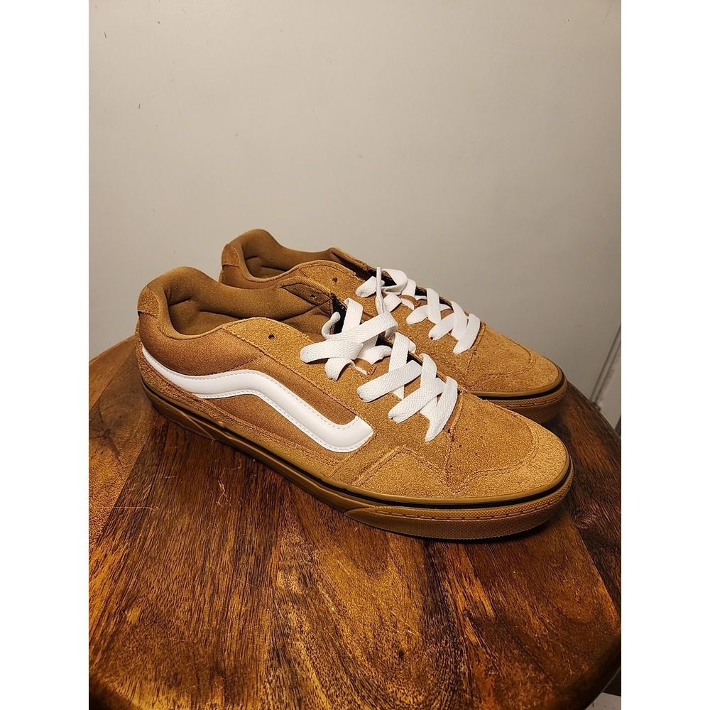Men's 11.5- VANS Caldrone Casual Suede/Canvas Sneaker - Chipmunk Gum Sole - Picture 2 of 6